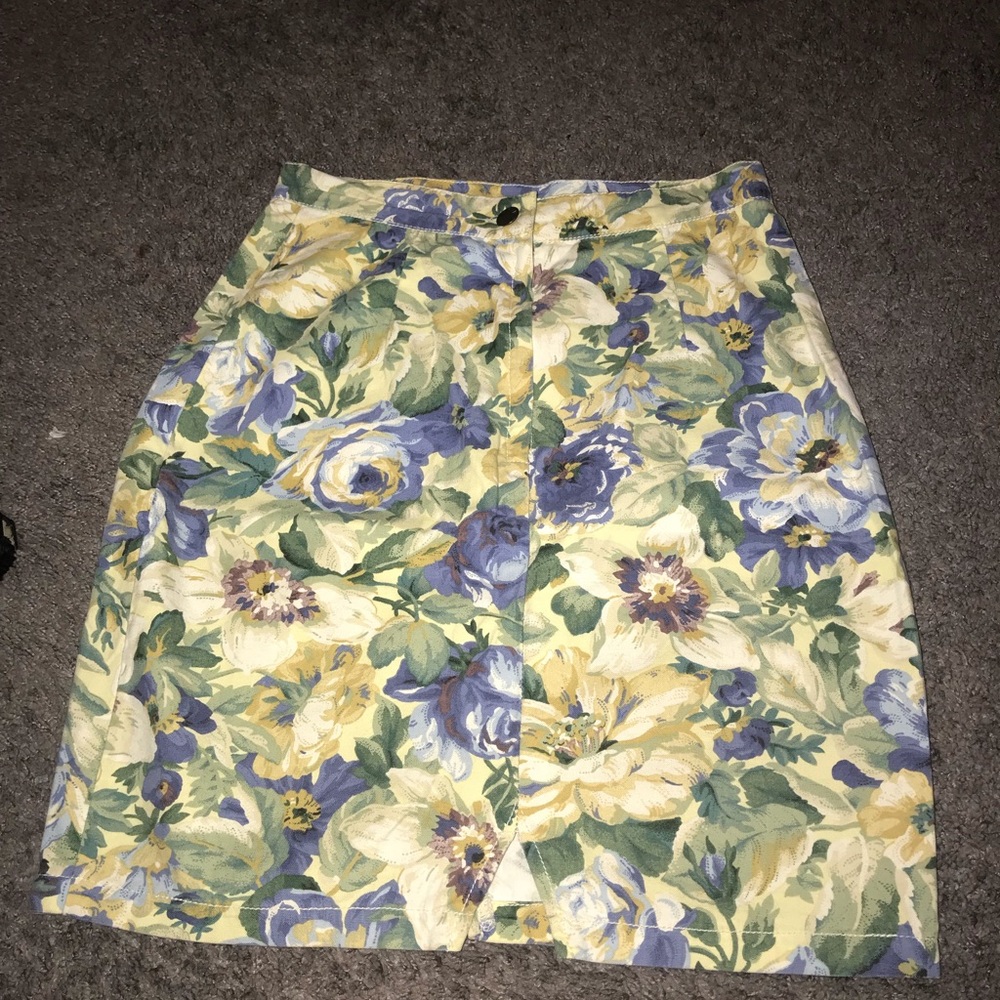 High Waisted Floral Skirt